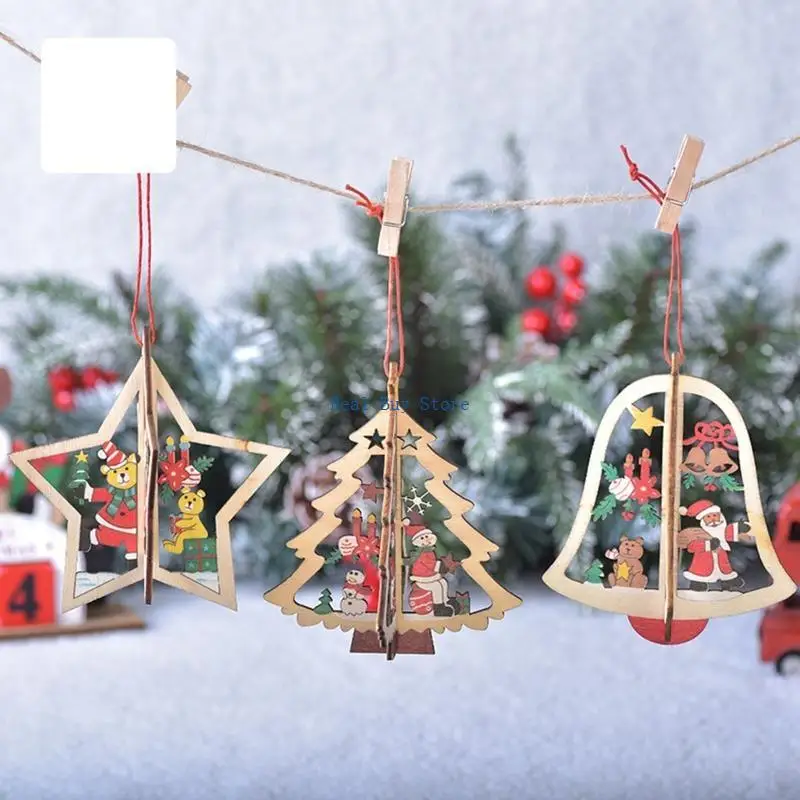 

U13D Christmas Diy Crystal Epoxy Christmas Tree Five-pointed Star Pendant Mold Decoration Mirror Silicone Mold Accessories