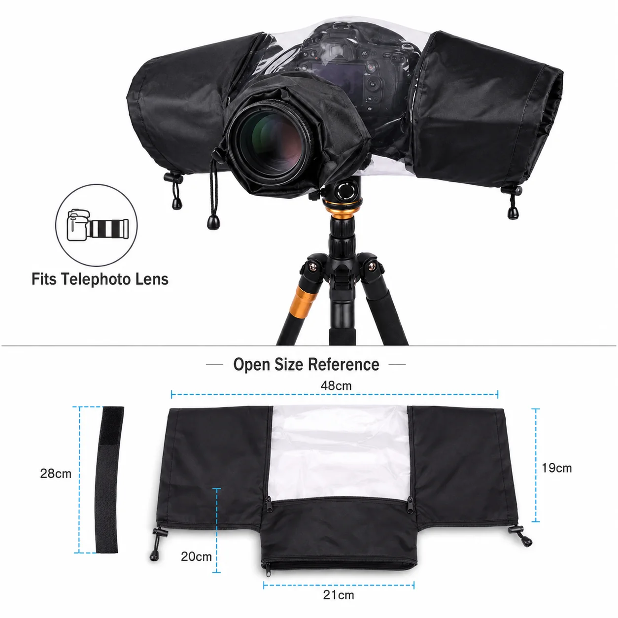 DSLR Camera Rain Cover Waterproof Protective Sleeve for DSLR & Telephoto Lens Outdoor Photography Rain Protection Dustproof Came