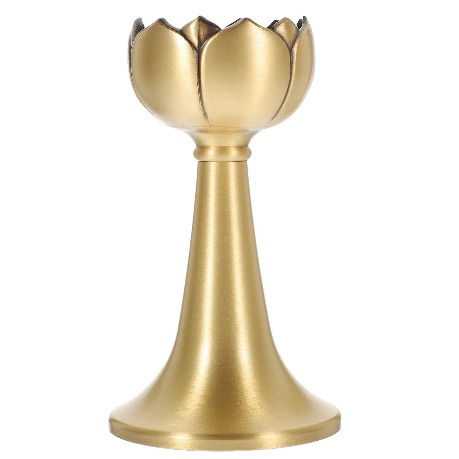 

Brass Lotus Candlestick Buddhist Style Holder Decorative Votive Base Home Table Ornament Lotus Candlestick