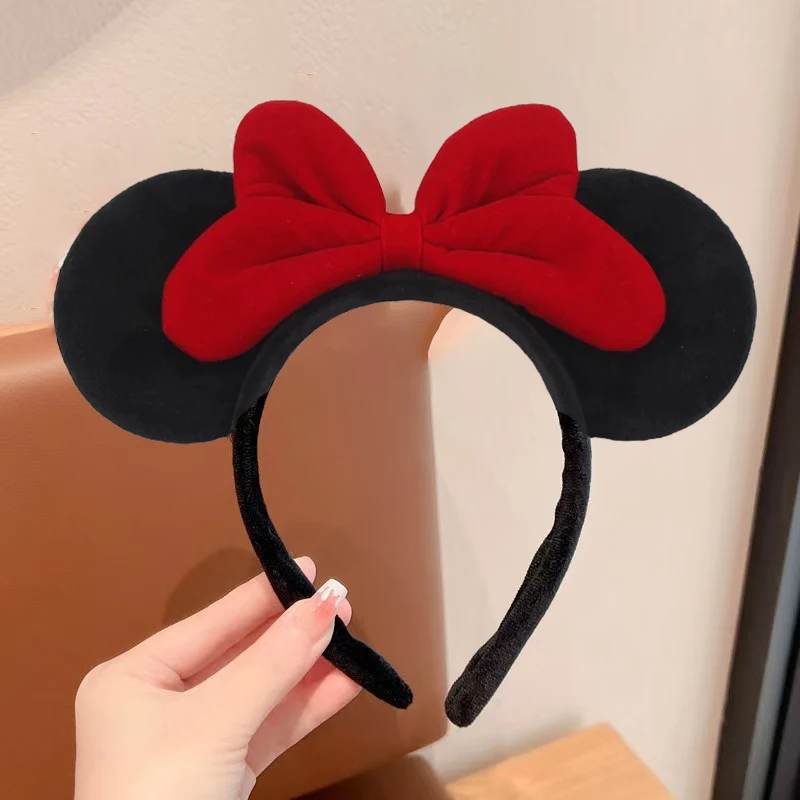 Disney Heiße Verkäufe Disney Mickey Ohren Stirnband Für Mädchen Frauen 5''Polka Großen Bogen Haarband Festival Party Reise DIY Haar zubehör