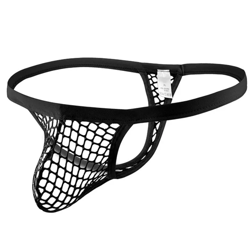 

See Through Man Breathable Thongs Low Waist Nylon Mesh Transparent Male G-strings Sexy Lingerie Plus Size