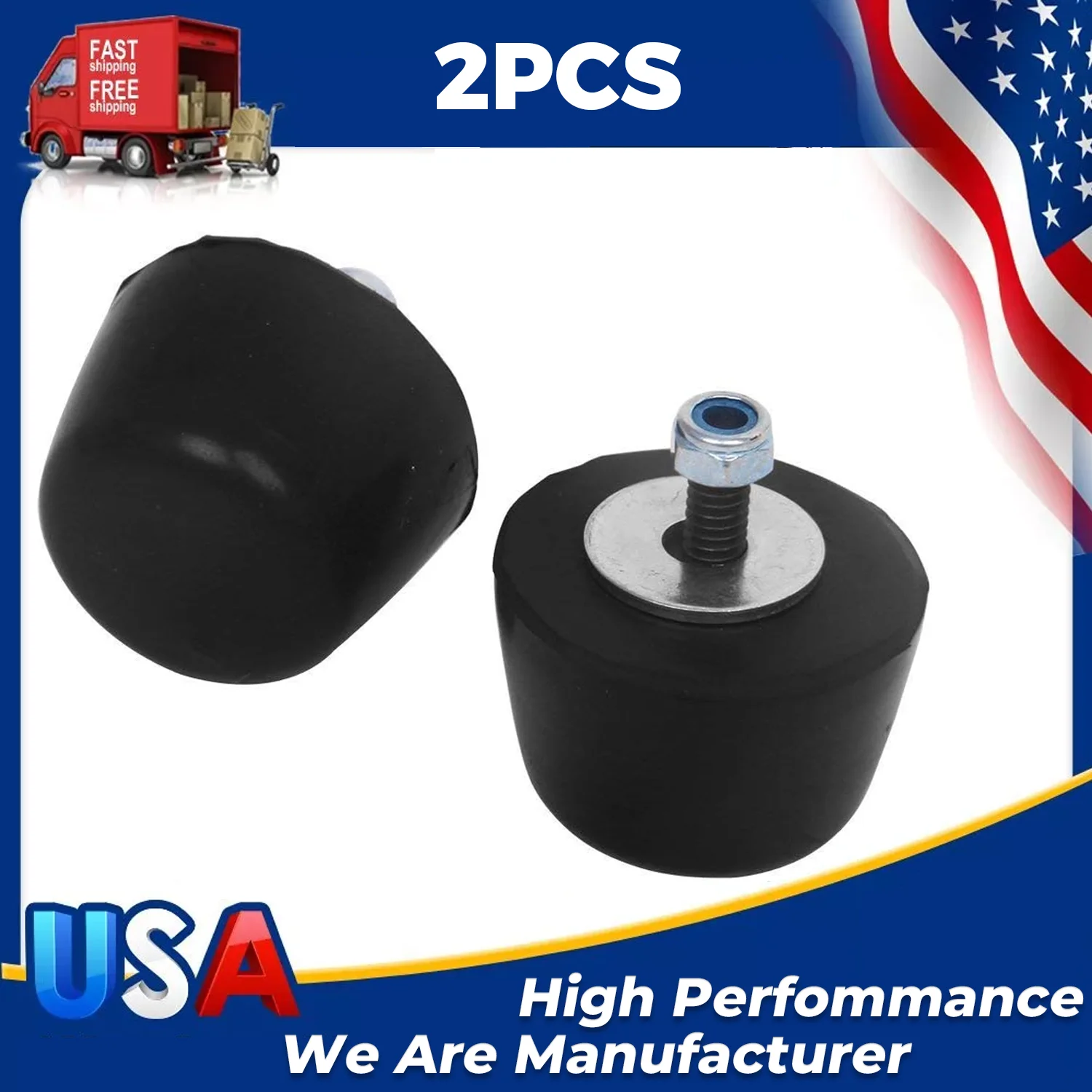 

2x For Jeep Wrangler 1987-2018 Black Rubber Bumper Cushion Hood Stoppers Genuine