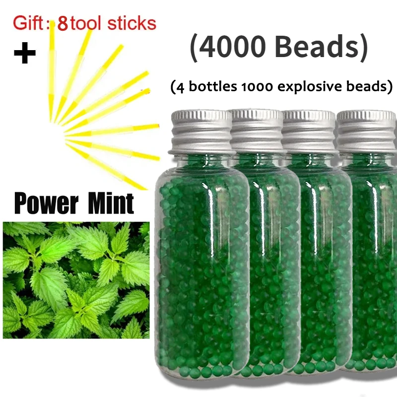 4000PCS Mixed Fruit Tastes Cigarette Explosion Pops Beads Black Ice mint Menthol Sigarette Popping Push Ball Smoking Accessories