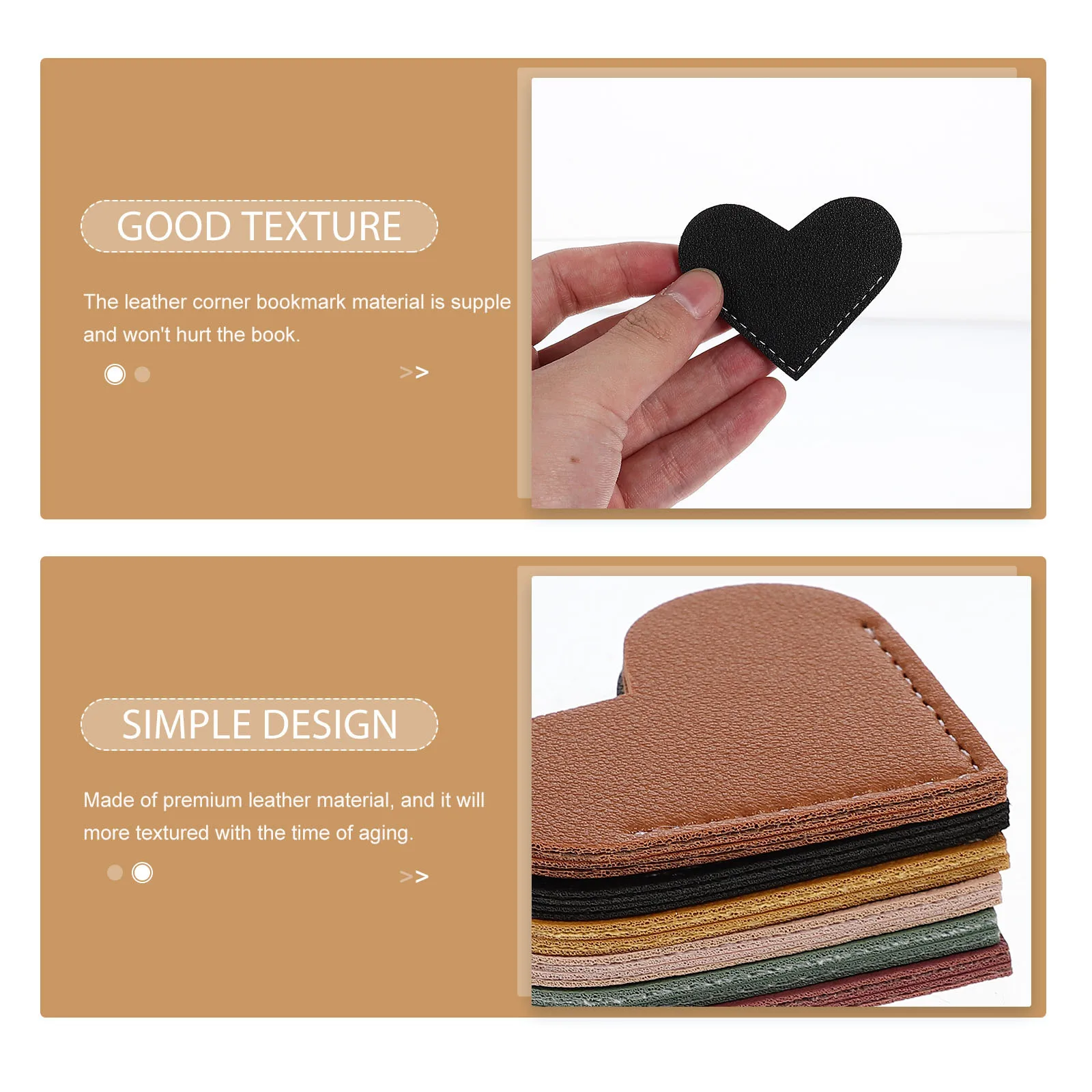 6pcs Heart Bookmarks Mini Handmade Corner Page Markers Portable Lightweight Gift For Family Friends Lovers