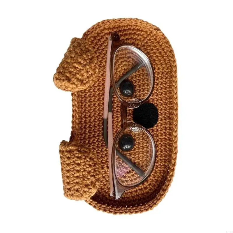K3KD زخرفية الكروشيه EYEGLASS حامل التخزين الواقي من النمط الحيوانية متعة نمط حيوان