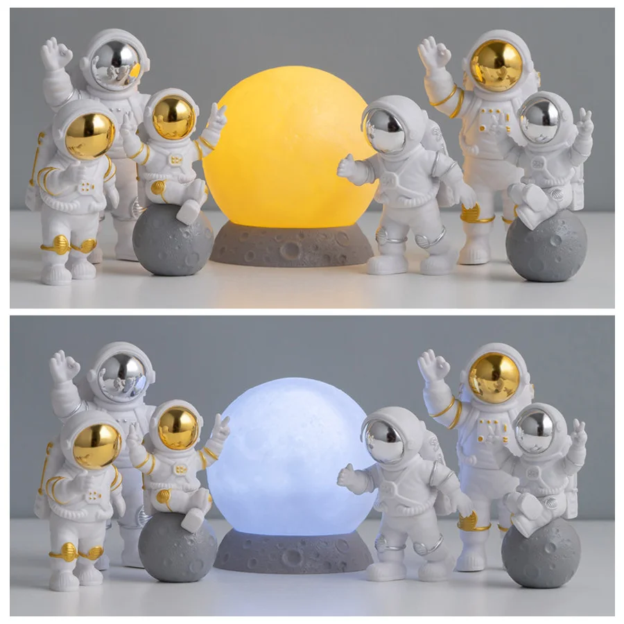 Resin Astronaut Figures Statue Figurine Spaceman Sculpture Ornament Toy Desktop Home Decoration Astronaut Model For Kids Gift