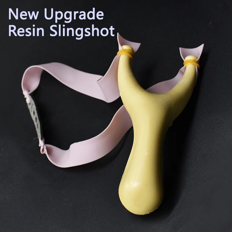 

High Guality Resin Delicate and Compact Slingshot with Flat Rubber Bands for Hunting Outside Powful Outdoor Accessories