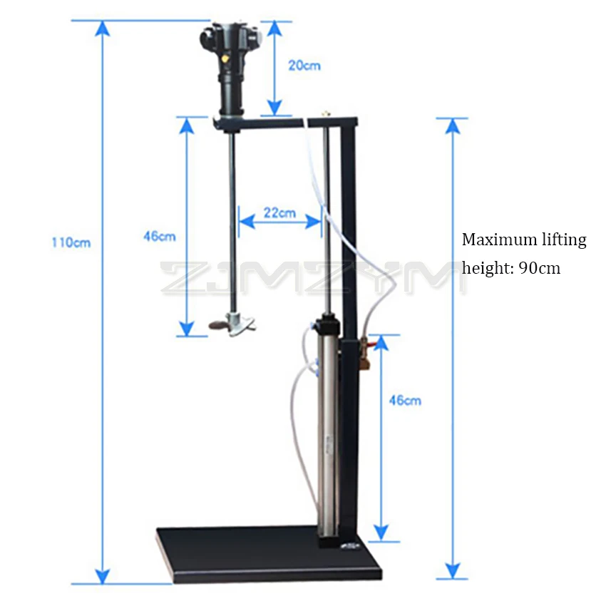 20L Pneumatic Paint Mixer Automatic Lifting Air Agitator Blender Stirrer Ink Glue Mixing Machine 5 Gallons