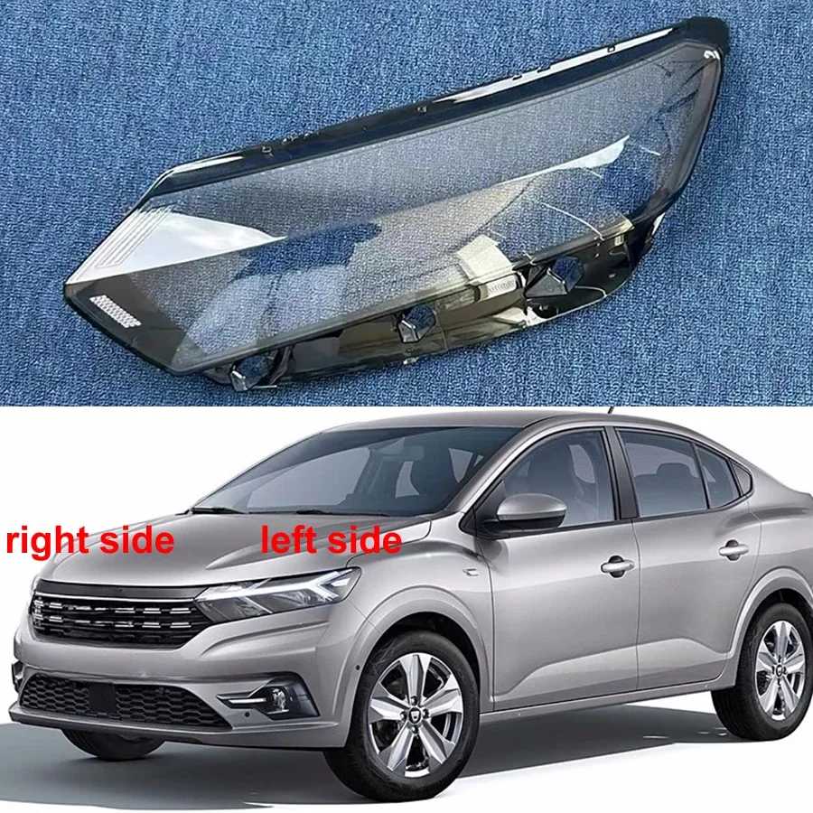 

For Renault Dacia Logan 2021 Car Accessories Headlight Lens Cover Headlamp Shell Lampshade Transparent Shade Mask Plexiglass