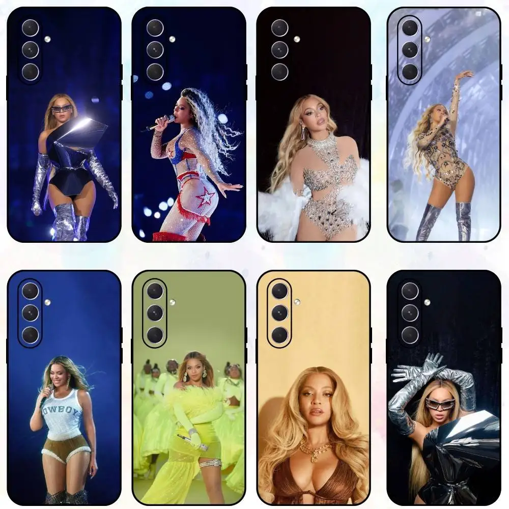 Capa de telefone quente Singer B-Beyonces para Samsung Galaxy A73, A72, A71, A70, A53, A52, A51, Outros Soft Black Shell