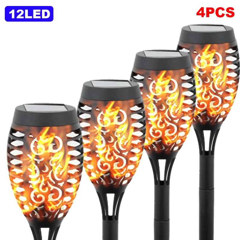 12/33/96 Led Solar Fakkel Licht Gazon Tuin Plug In Licht Buiten Binnenplaats Waterdicht Inductie Decoratie Landschap Vlam Licht