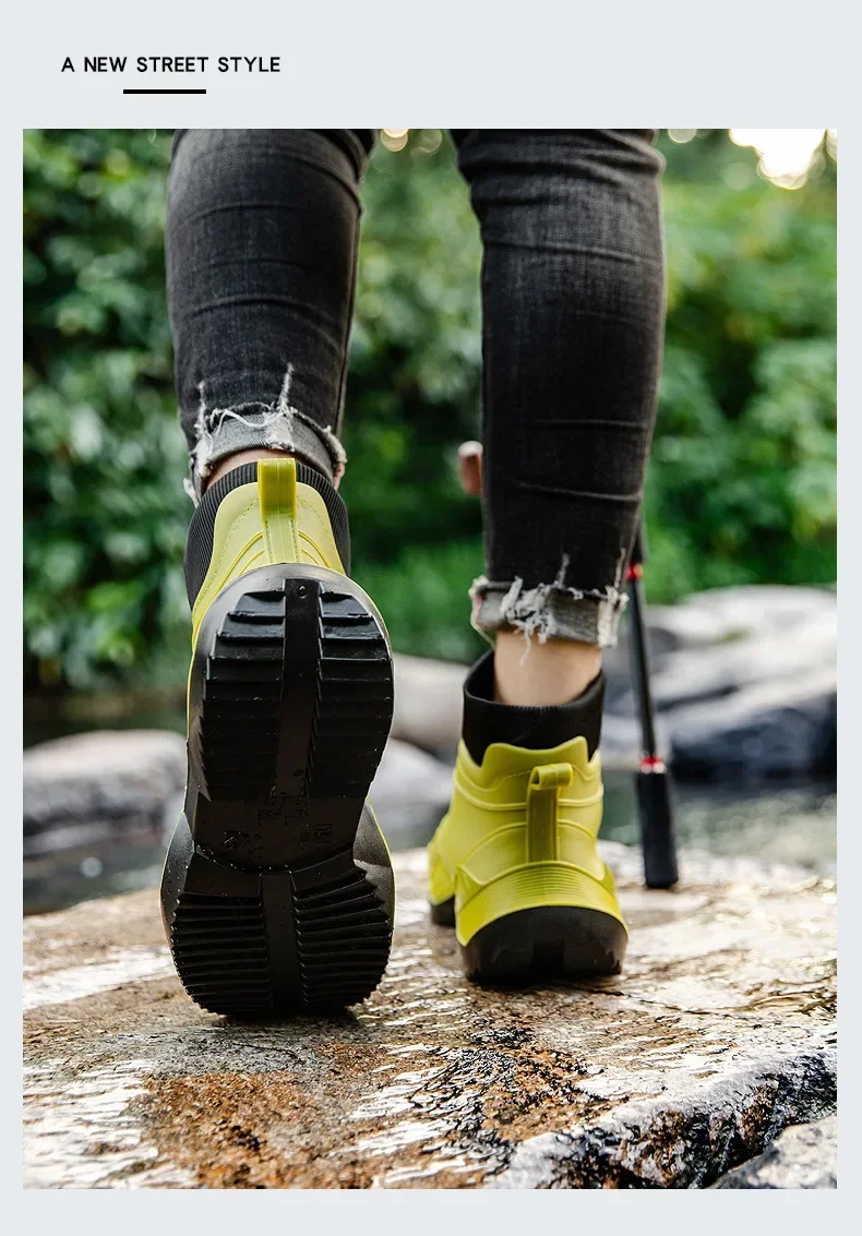 Unisex Kurze Regenstiefel Rutschfest Verstärktes PVC-Material Runde Zehenkappe Knöchelhoch Paarstiefel für Frühling und Sommer Wasserschuhe – Detail 27