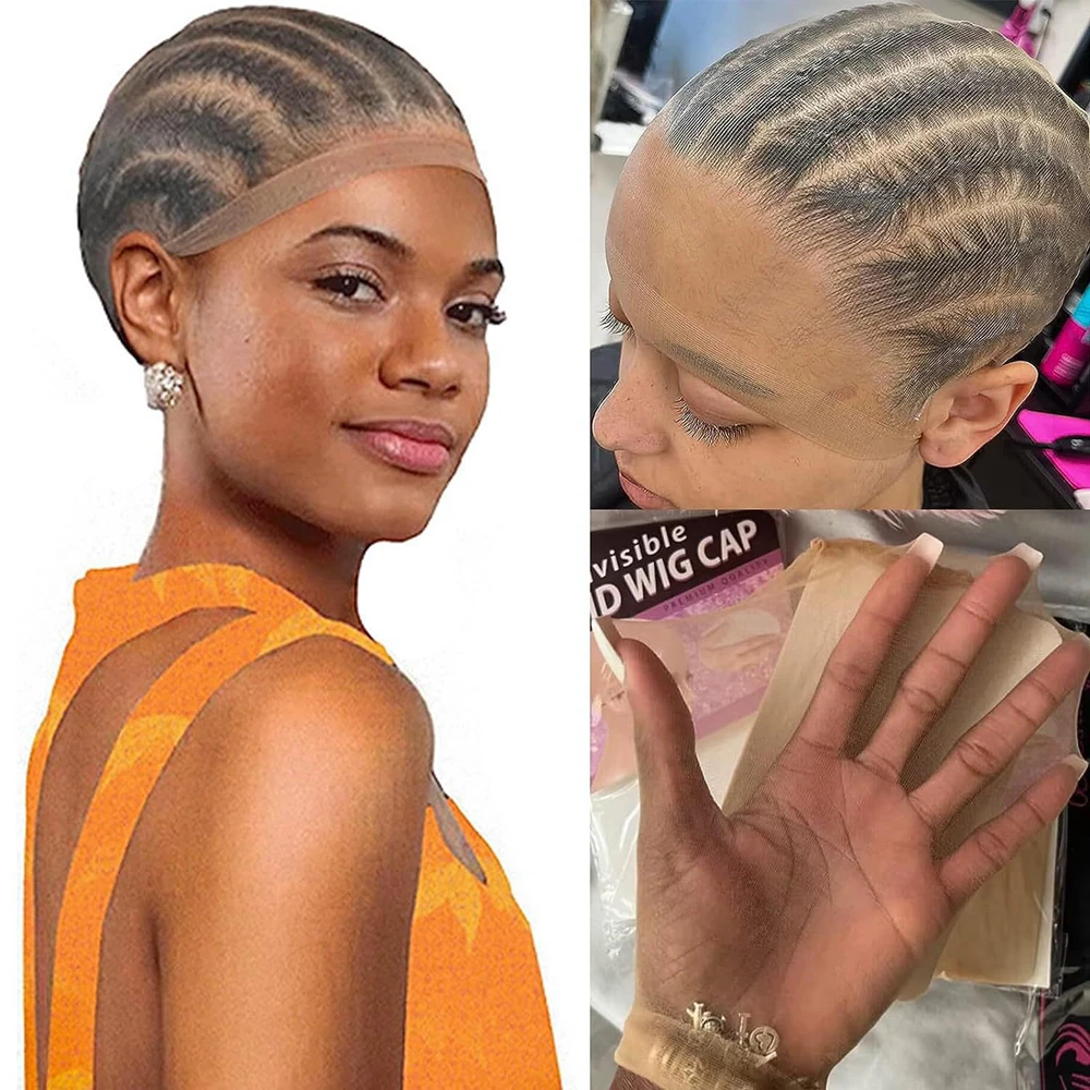 5 حزمة/10 قطعة HD شعر مستعار قبعات عالية الجودة شفافة HD شبكات الشعر نسج النايلون بسط الدانتيل شعر مستعار أمامي قبعة للنساء الرجال