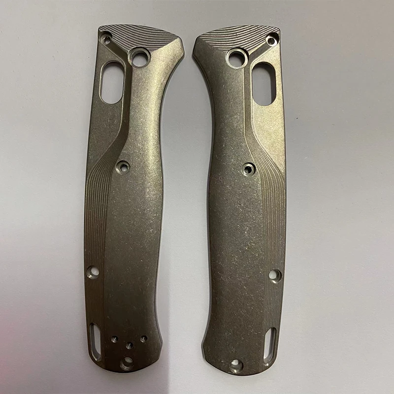 Imagem -04 - Personalizado Titanium Alloy Grip Handle Stonewash e Sandblast Handle Escalas para Genuine Benchmade Bugout 535 Faca Faça Você Mesmo Fazer Acessório Tipos