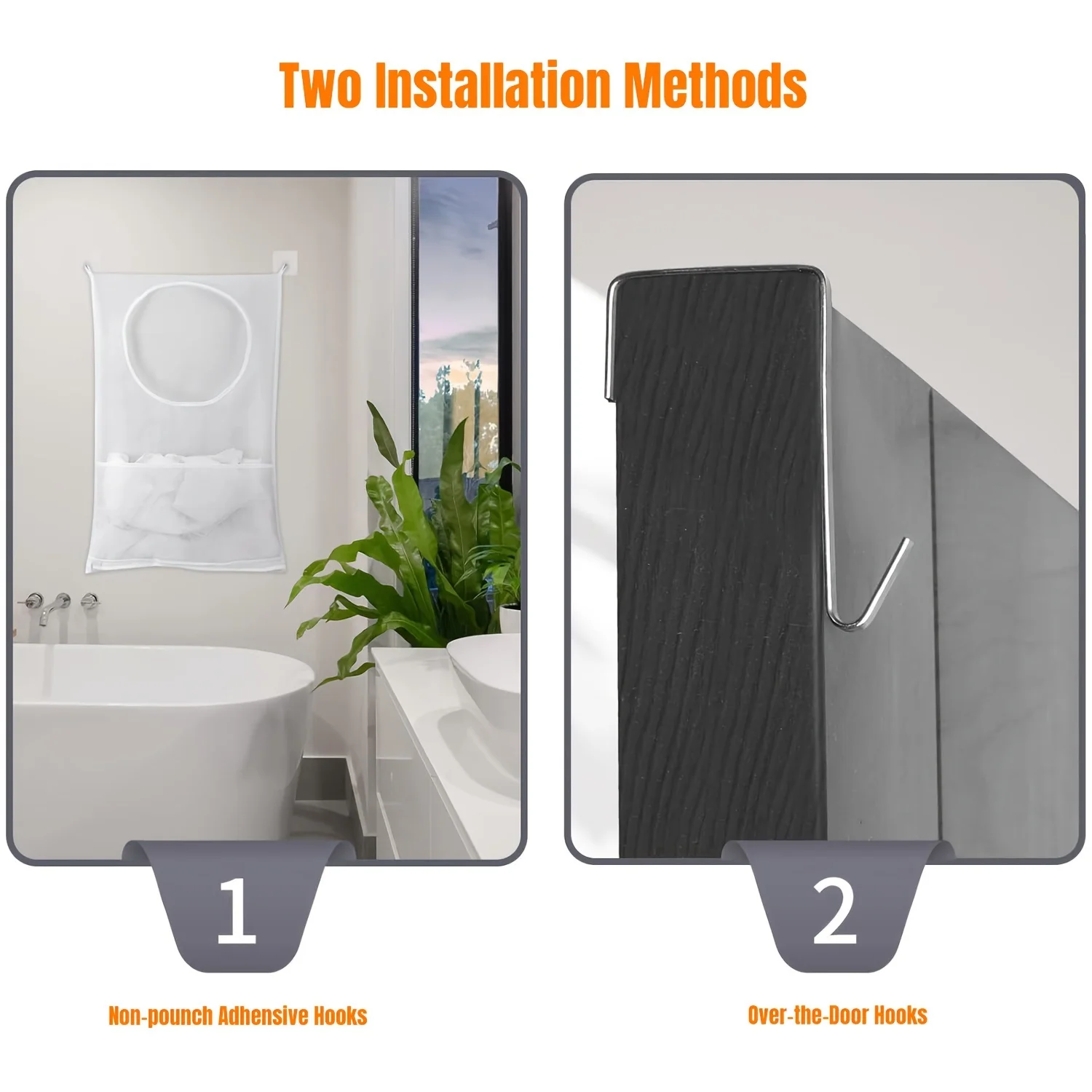 Polyester Hanging Laundry Bag With A Large Opening And 2 Hooks Space Saving Laundry Bag Suitable For Campers Trailers And RVs