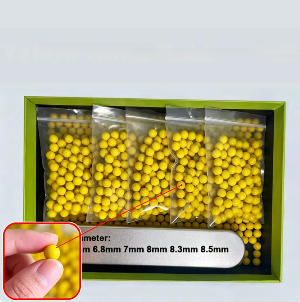 1‑1200Pcs 6mm 6.8mm 7mm 8mm 8.3mm 8.5mm Yellow/Black Solid Rubber Balls Round Elastic Balls for DIY  Accessories & Leisure Play