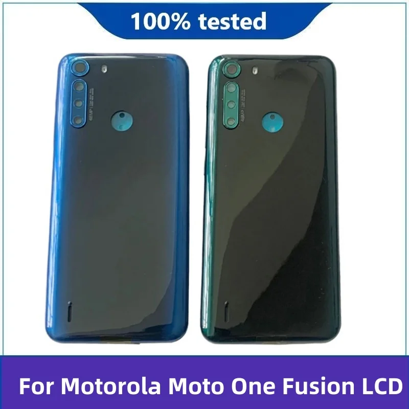 Battery Cover Rear Door Housing Back Case For Motorola Moto One Fusion XT2073-2 Battery Cover with Camera Lens Replacement Parts