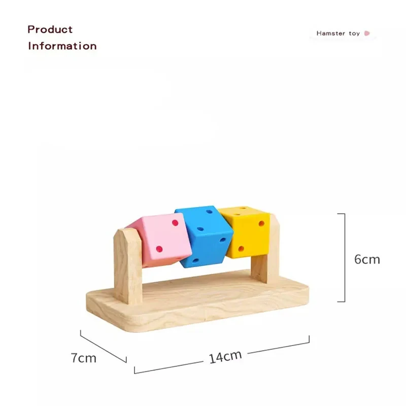 Wooden Hamster Chewing Toy Colorful Interactive Dice Blocks for Parrot Small Pet Boredom Relief