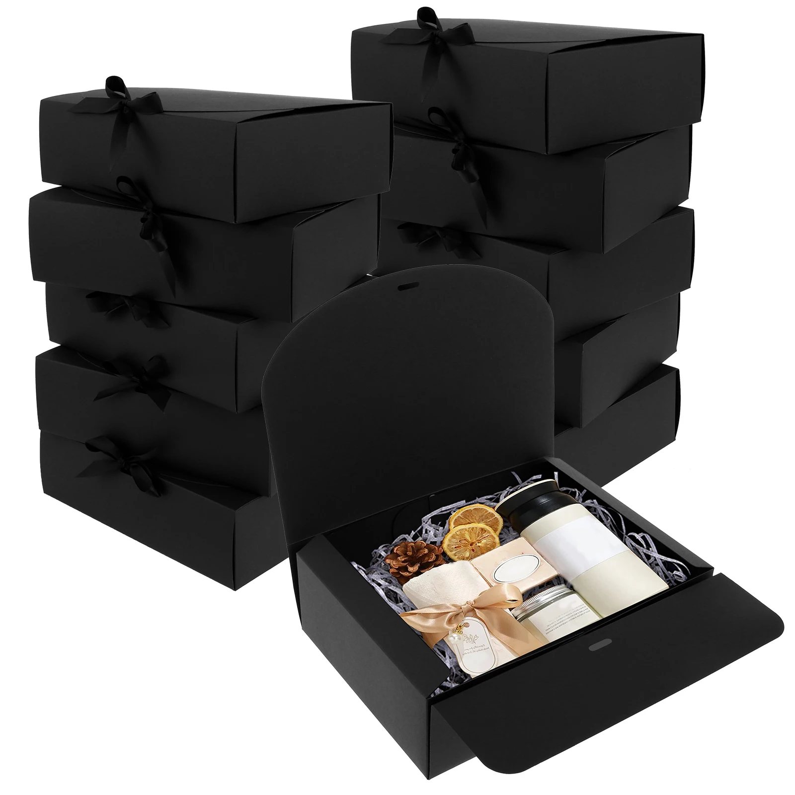 Cajas de regalo con tapas y cinta, caja de embalaje de regalo para el Día de San Valentín, caja decorativa de gran capacidad para bodas y cumpleaños, 10 Uds.