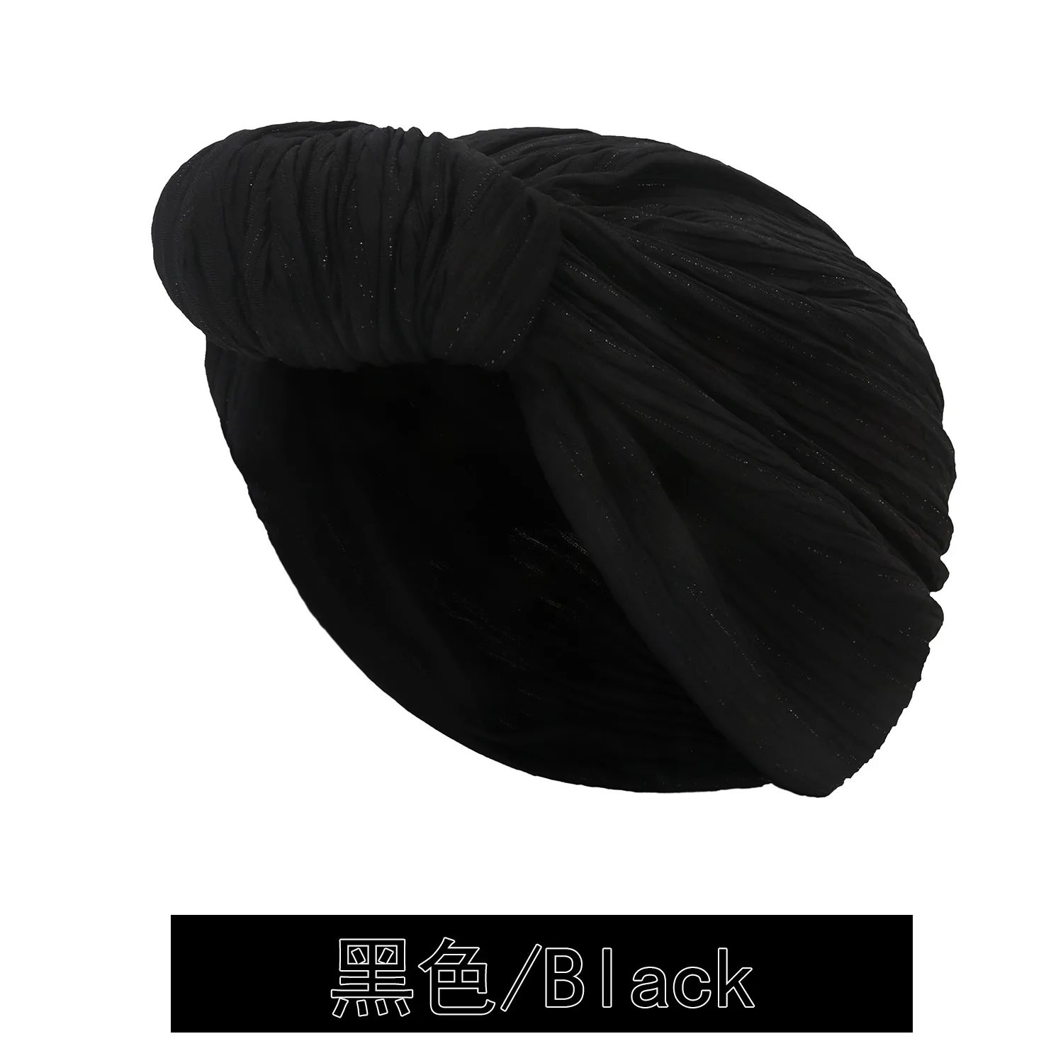 Silver Thread Knot Turban Cap for Women Fashion Lady Head Wraps African Head Cover Bonnet Cancer Chemo Caps Turbante Mujer