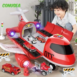 Modelo de coche grande de 12/6 piezas para niños, Avión de juguete, avión de pasajeros, coches de juguete de inercia multifunción, regalo para niños