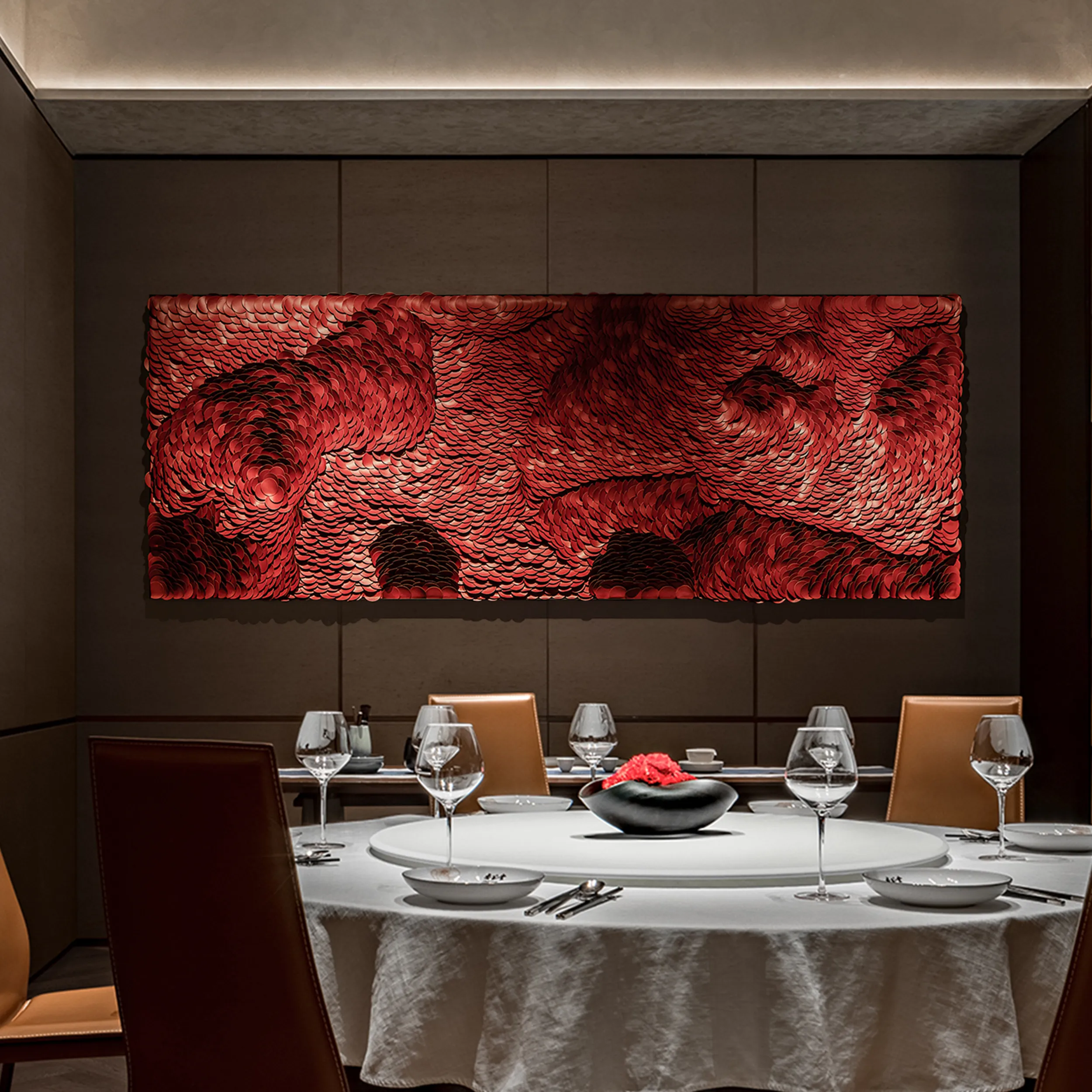 Hanging painting 2026 new light luxury high-end hotel room decoration painting dining room mural
