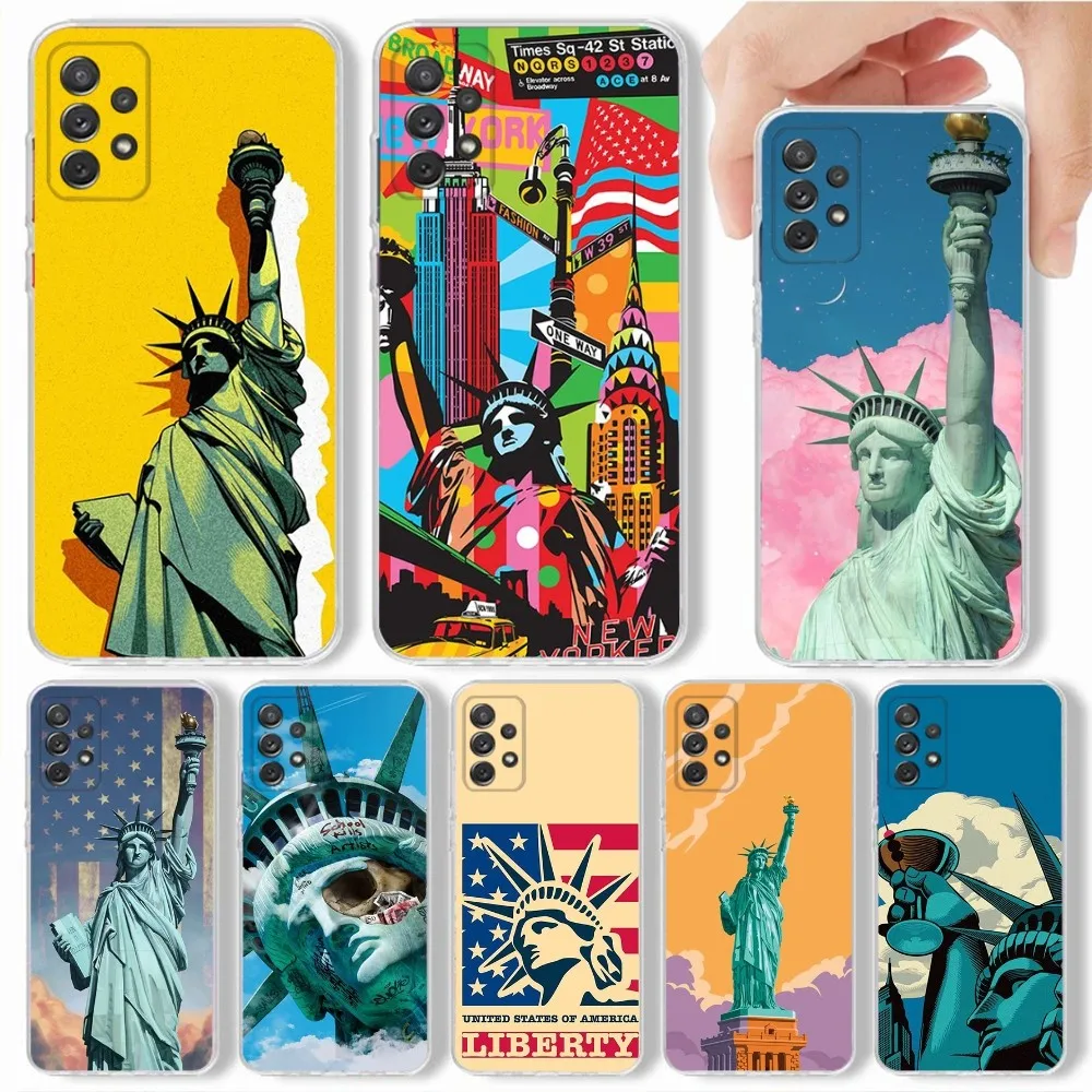 Statue of Liberty Phone Case For Samsung,Galaxy,S20,S21,S22,S23,Fe,Lite,Plus,Ultra Note Shell