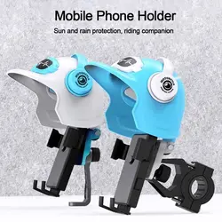 Creative Small Helmet Sunscreen Phone Stand Sunshade Umbrella Phone Bracket Mobile Phone Holder for Motorcycle Bike Accessories