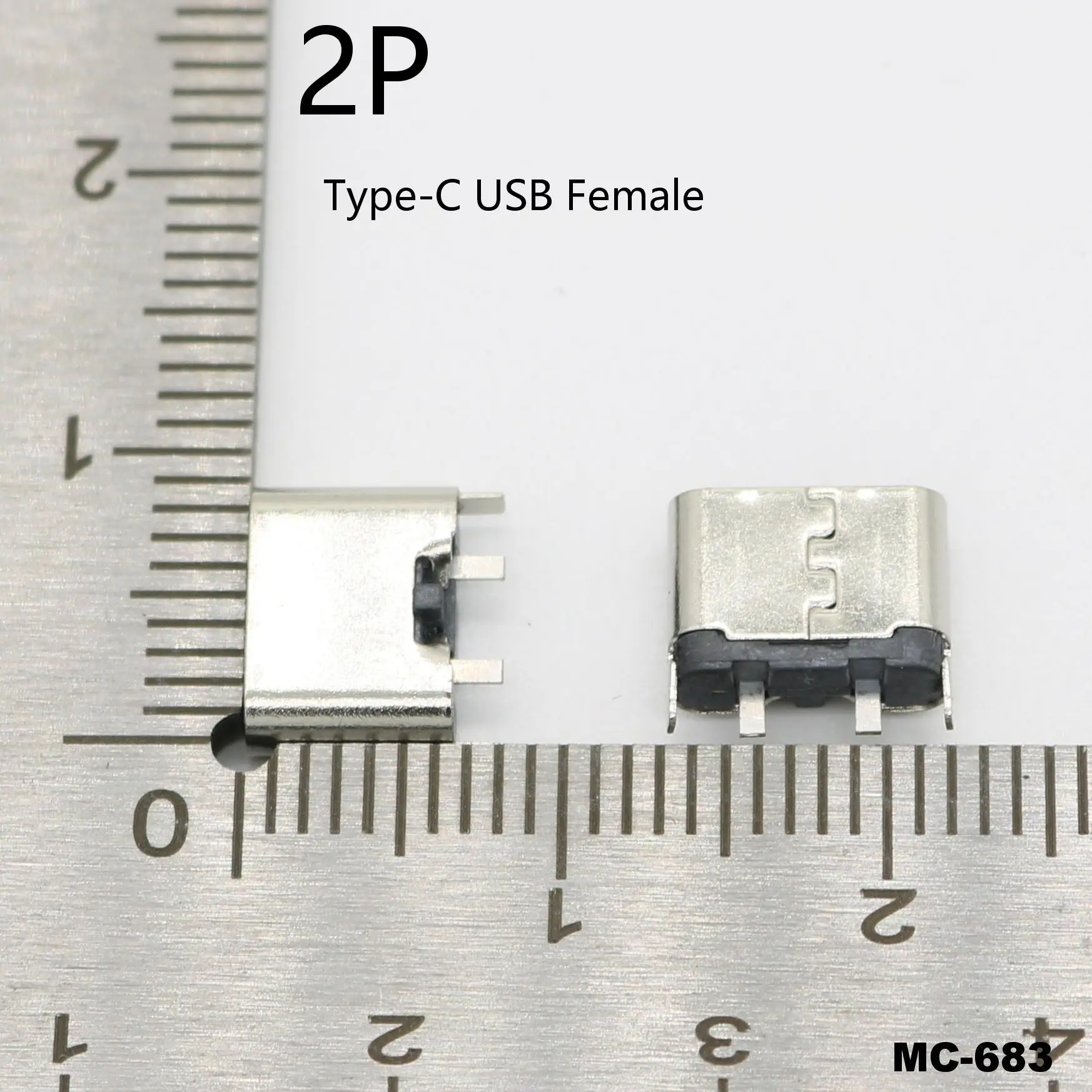 1pcs 2P Type-C USB Jack Charge Socket Connector 2Pin 2 Pin