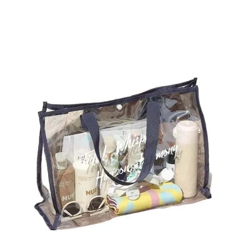 Large Capacity Portable Transparent PVC Beach Bag Swimming Storage Bag Handheld Wet And Dry Separation Waterproof Travel Bag