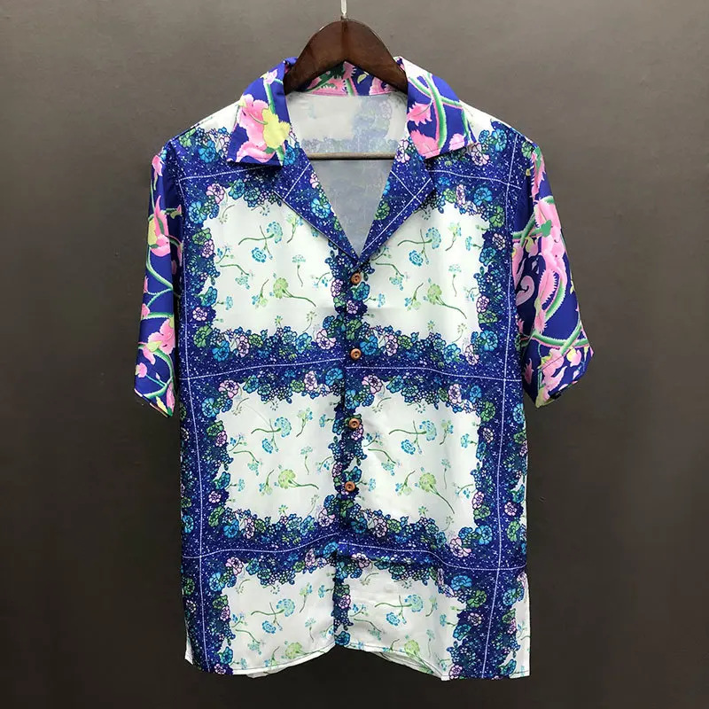 Summer Printed Shirt Short Sleeve Shirt Holiday Casual Dress Blouse Brand Clothes Hawaiian Shirt Chemise Homme Loose