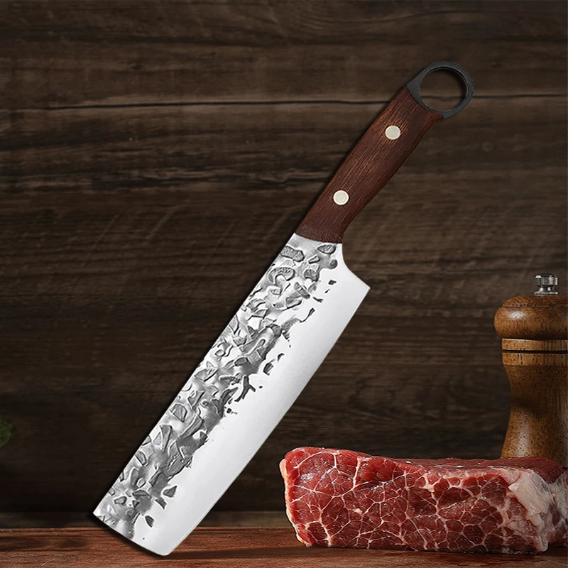 Kitchen Cleaver Chef Knife Meat Vegetable Cooking Cutting Fish Sushi Slicing Nakiri Knife with Wood Handle