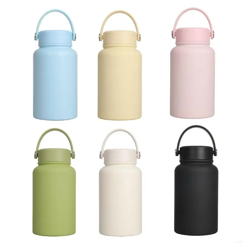 

Wide Mouthes Sports Drink Bottle 650ml Vacuum Insulated Nonrust Steel Cold Retention Thermal for Outdoor Activity C5AD