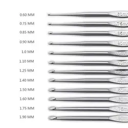 1pcs Crochet Hook Mix Size 0.6mm to 1.9mm stainless steel Knitting Hooks Needles DIY Craft Yarn Sewing Needle For Mom's Gift