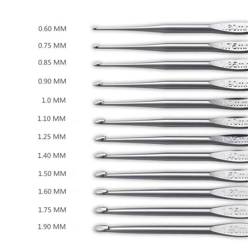 1 szt. Szydełko Mix rozmiar 0.6mm do 1.9mm ze stali nierdzewnej haczyki do robienia na drutach do przędza do robótek igły do szycia na prezent dla mamy