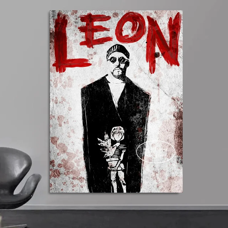 Leon Movie Poster Print Famous Leon The Professional Canvas Painting Vintage Wall Art Picture for Living Room Home Decoration