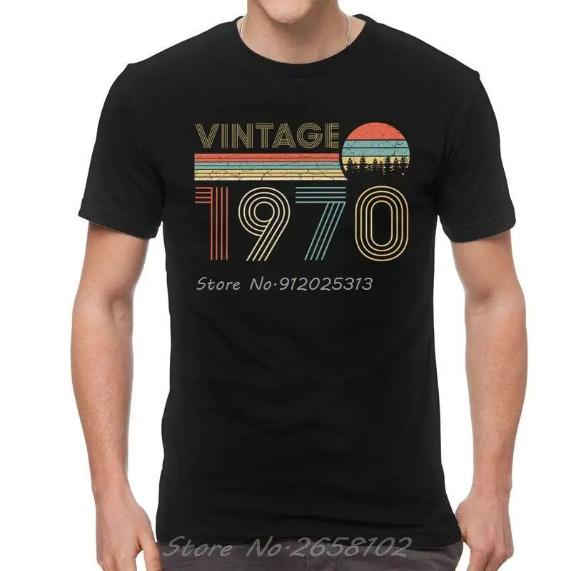 Vintage 1970 Tshirt Men Cotton T Shirt Birthday Gift Tshirt Oversized Unisex Tops Streetwear Men's Clothing Fitness TShirt