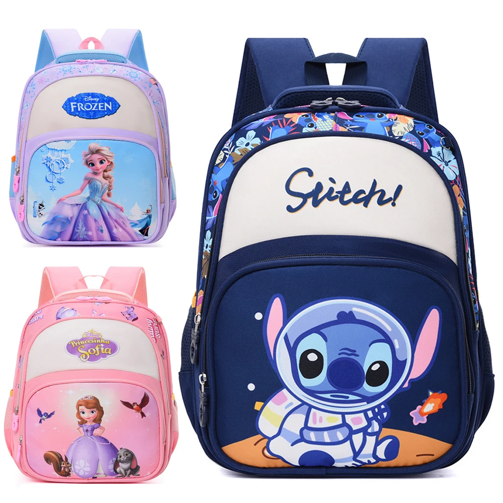 Disney Stitch Backpacks for Boys Girls Cartoon Cute Large Capacity Comfortable Breathable Lightweight Fashion Children Backpack