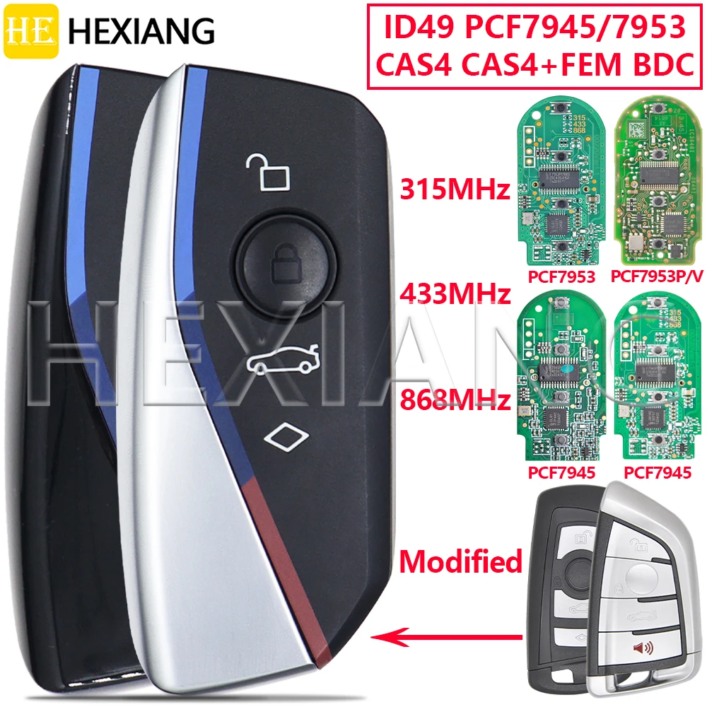 

HE Modified CAS4 CAS4+ FEM BDC 315/433/868MHz ID49 Chip Proximity Car Remote Control Key For BMW 1 3 5 6 7 Series F Chassis
