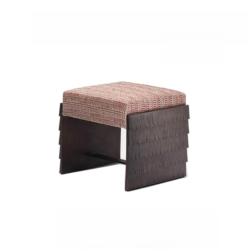 Change shoes at home Fabric square stool