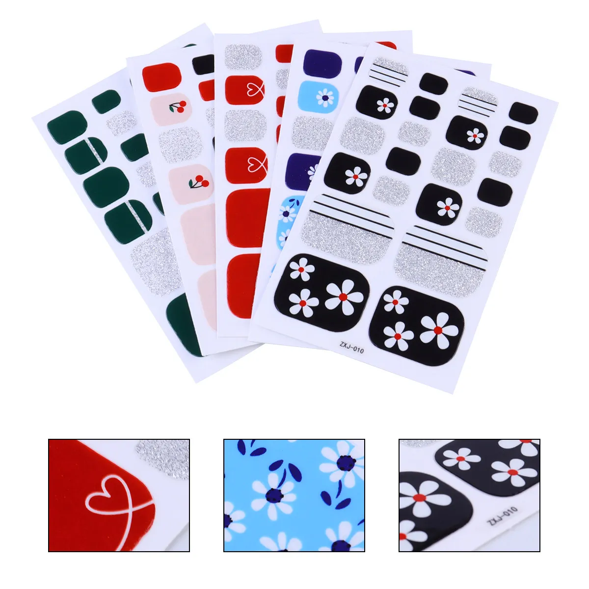 

5 шт. водонепроницаемых самоклеящихся наклеек для ногтей для женщин, для маникюра, для вечеринок и мероприятий