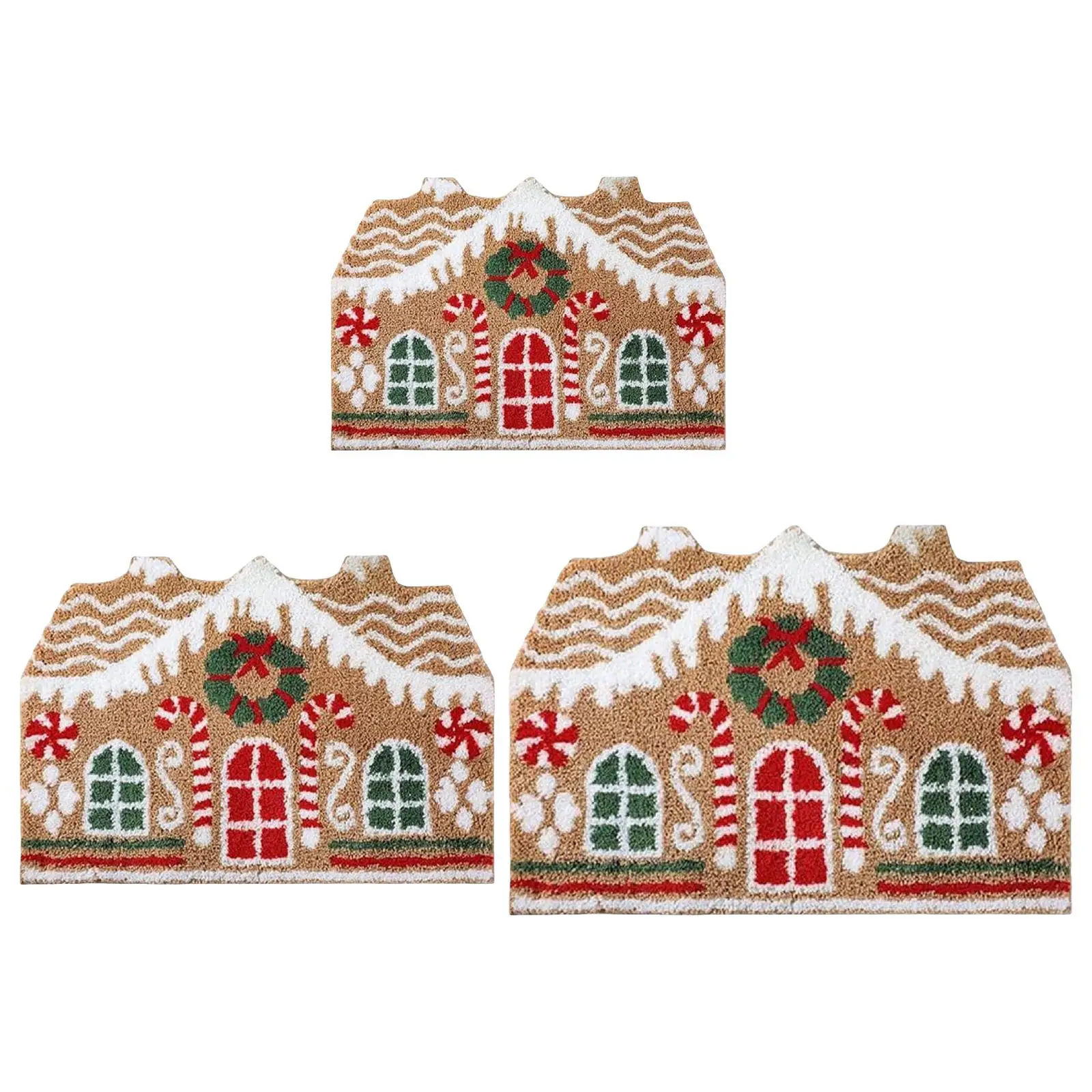 Christmas Door Mat Farmhouse Decorative Indoor Outdoor Xmas Area Rug Nonslip Floor Mat for Under Table Porch Holiday Entry Hotel