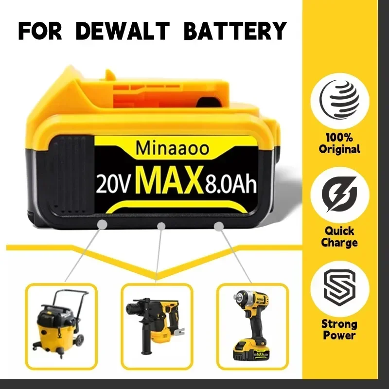 

Upgraded Long-lasting Rechargeable Batteries for DeWalt, DCB205 DCB201 DCB203 Battery Compatible, 20V 6.0Ah Li-ion Replacement