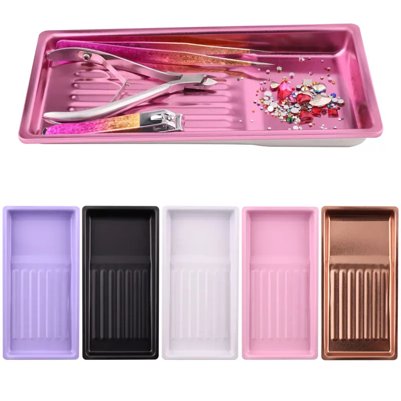 Stainless Steel Nail Art Equipment Storage Tray Cosmetic Plate Doctor Surgical Dental Tray False Nails Dish Tools Nail Art Plate