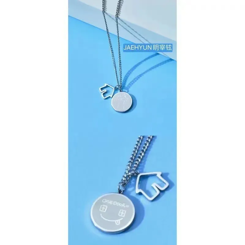 Kpop Idol BOYNEXTDOOR Necklaces SUNGHO RIWOO JAEHYUN TAESAN LEEHAN WOONHAK Charm Fashion Accessories ONEDOOR  fans gift