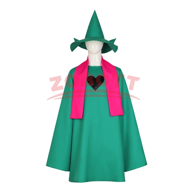 Undertale Ralsei Cosplay Sudadera con capucha capa Top Deltarune Cosplay capa traje con sombrero bufanda disfraz de Halloween