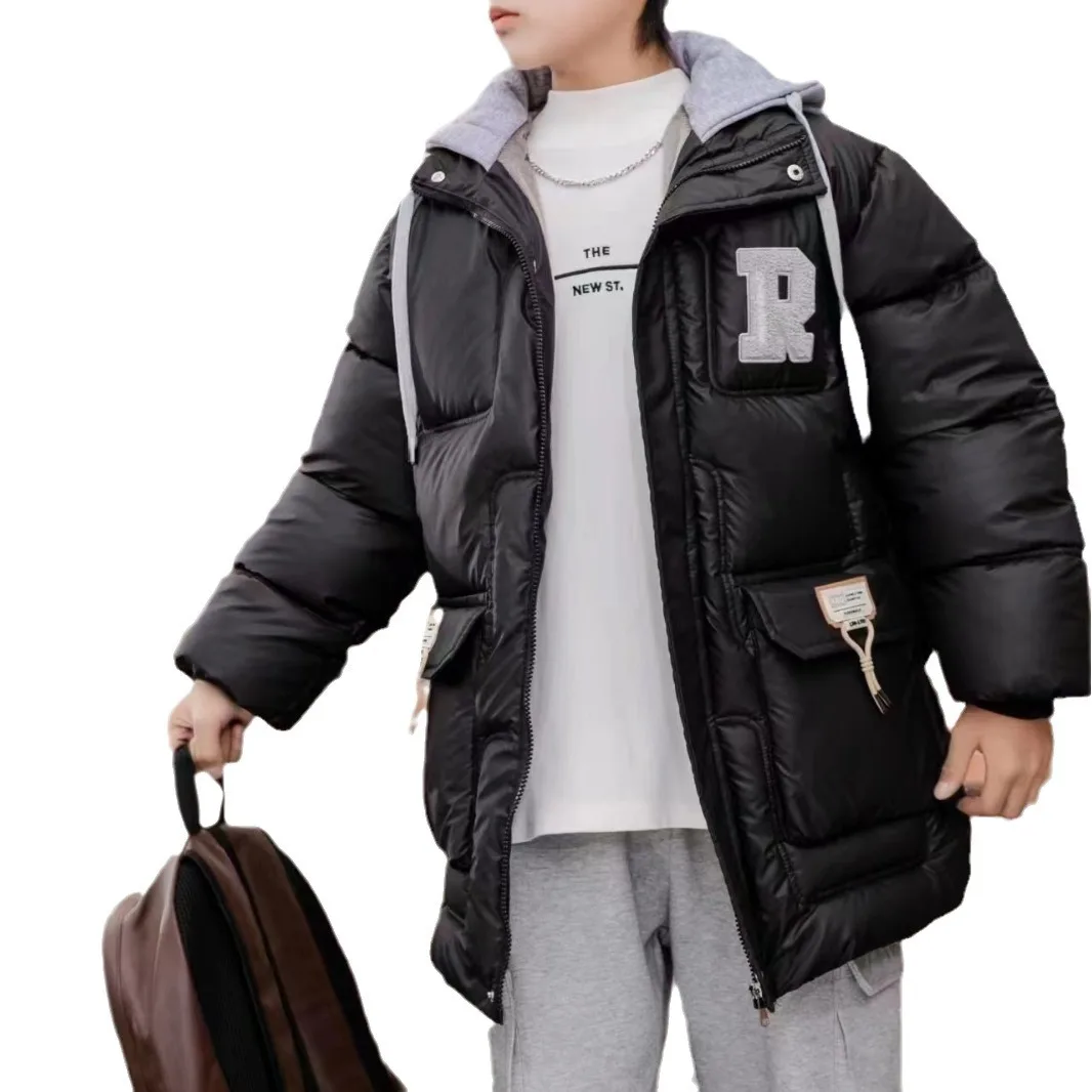 Boys' winter coat 2024 new cashmere thickened foreign style to wear boys' trendy cotton-padded clothing fashion image 5