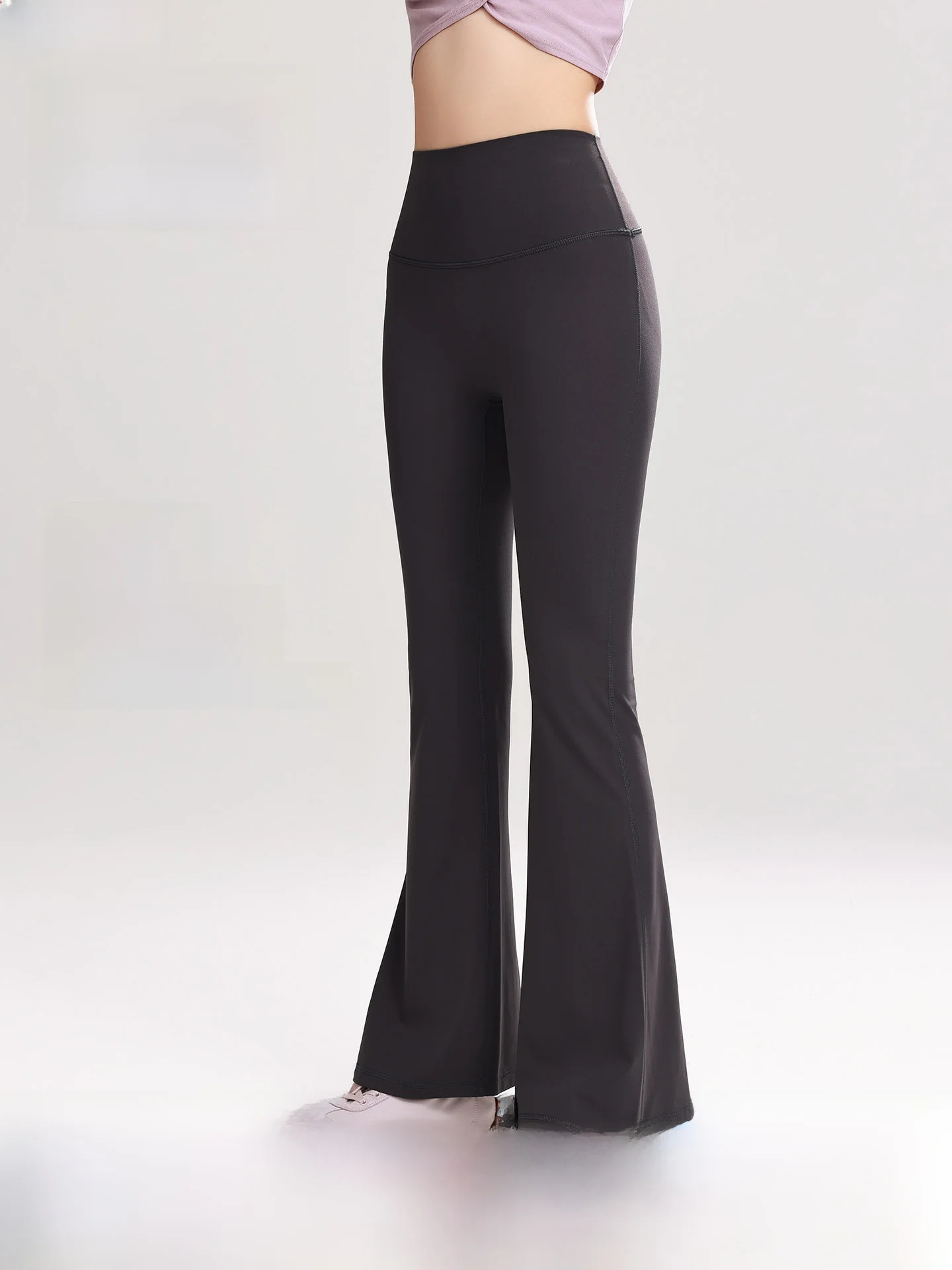 High-Waist Yoga Pants Women's High-Elastic Fitness Sports Breathable Slimming Dance Flared Pants LYCRA Material Four Seasons