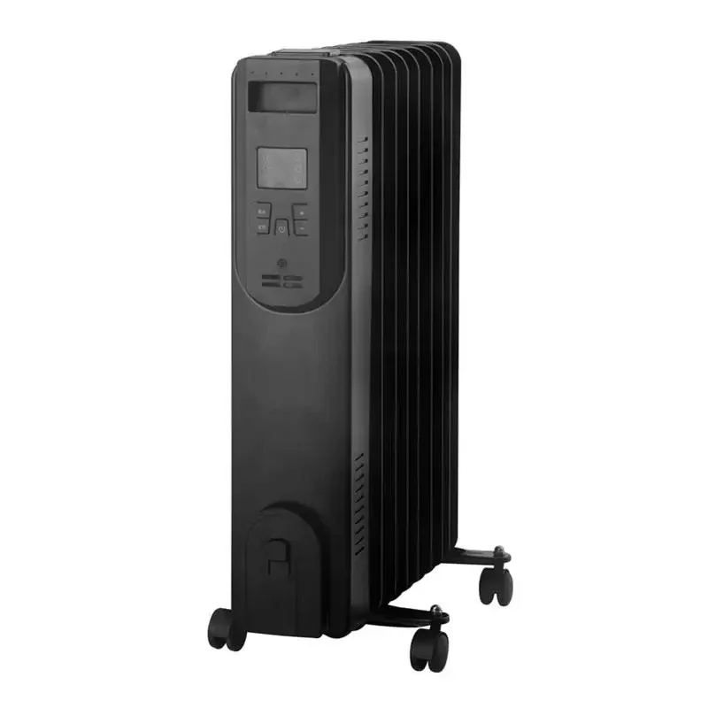 Oil-filled radiator heater with LCD remote control in winter