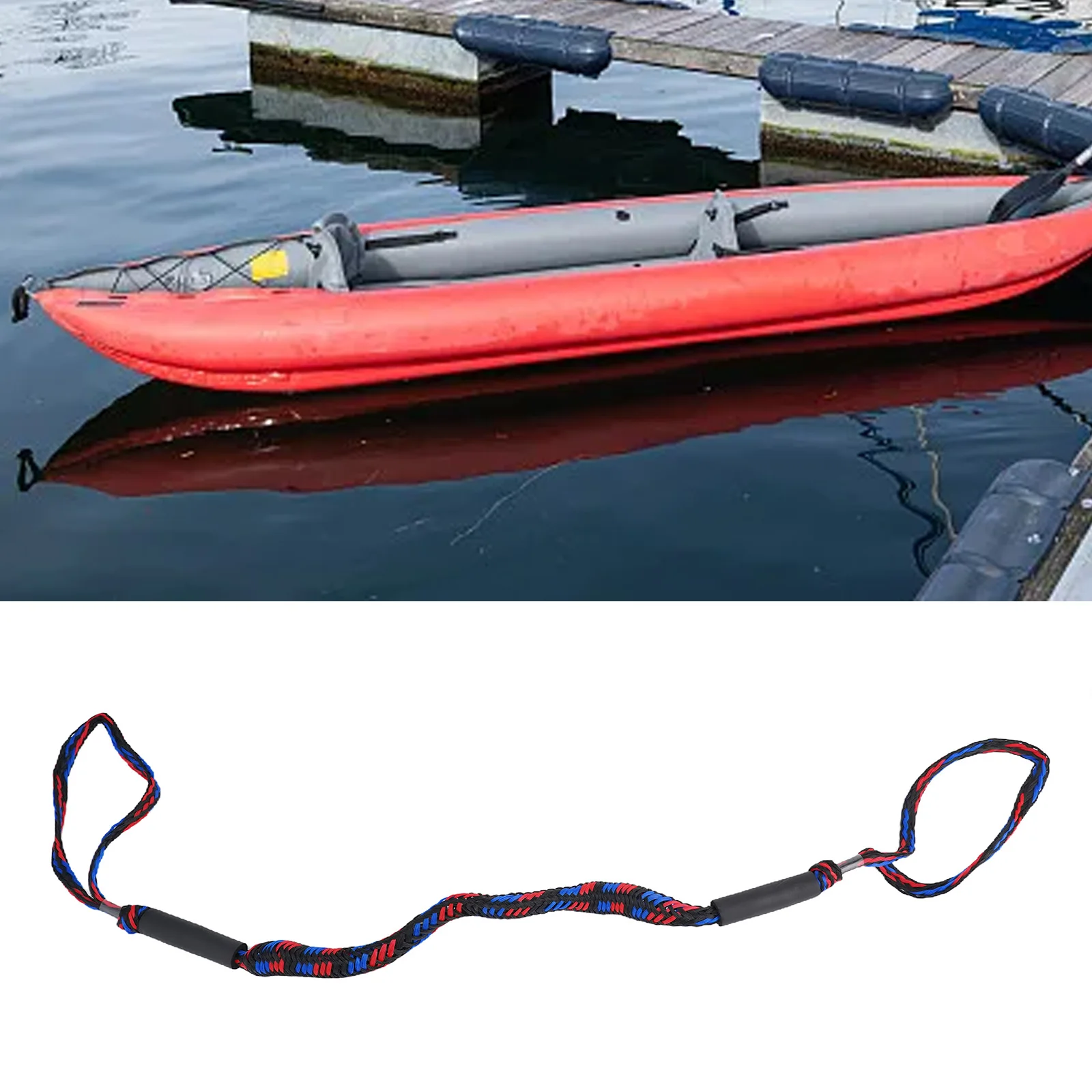 Boat Bungee Dock Line Marine Mooring Rope With Foam Float Boat Accessory Motor Boat Elastic Rope Accessories